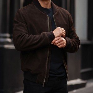 Thursday Boots Bomber Men Jackets Coffee | PIJ1952ZJ