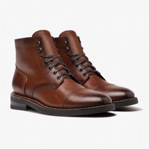 Thursday Boots Captain Men Lace Up Boots Brandy | DOZ6543UF