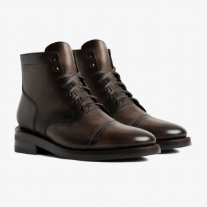 Thursday Boots Captain Men Lace Up Boots Coffee | IWN9414CP