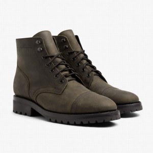 Thursday Boots Captain StormKing® Men Lace Up Boots Dark Olive | UER4898PP