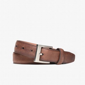 Thursday Boots Classic Leather Men Belts Chocolate | UCV3094HD