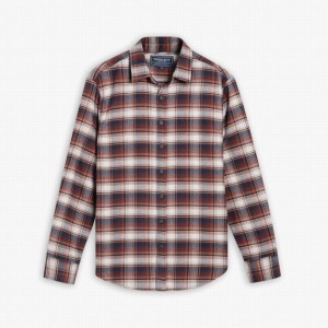 Thursday Boots Forever Flannel Men Shirts Burgundy | SXY9821PF