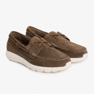 Thursday Boots Handsewn Runner Men Boat Shoes Dark Brown | EEF3178SF