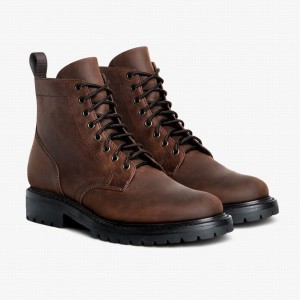 Thursday Boots Hero Men Lace Up Boots Chocolate | UFV487TV