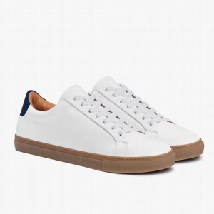 Thursday Boots Legacy Men Low-Top Sneakers White Navy | QJM6274PT