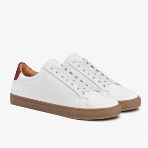 Thursday Boots Legacy Men Low-Top Sneakers White Burgundy | GUS5291XS