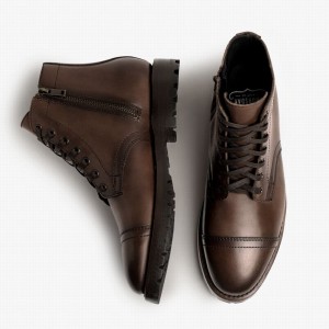 Thursday Boots Major Men Lace Up Boots Chocolate | ATG3599YP