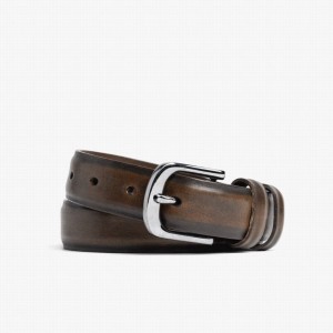 Thursday Boots Refined Leather Men Belts Black Coffee | ZPP76VH