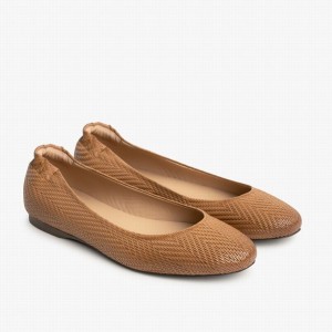 Thursday Boots Scrunch Women Ballet Flats Brown | ROT1438IL