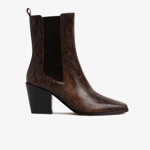 Thursday Boots Soho Women Chelsea Boots Chocolate Snake | GYB7317EQ