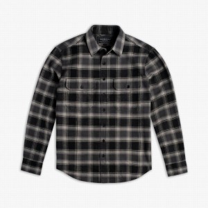 Thursday Boots Summit Flannel Men Shirts Black | NJU8915OP