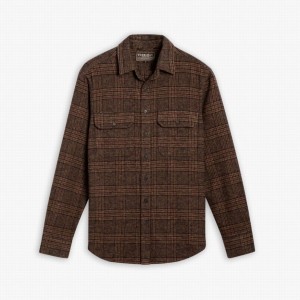 Thursday Boots Summit Flannel Men Shirts Brown | FYI1377BC