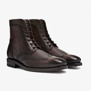 Thursday Boots Wingtip Men Lace Up Boots Coffee | TNS3654JH