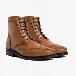 Thursday Boots Wingtip Men Lace Up Boots Brown | AFR4131MA