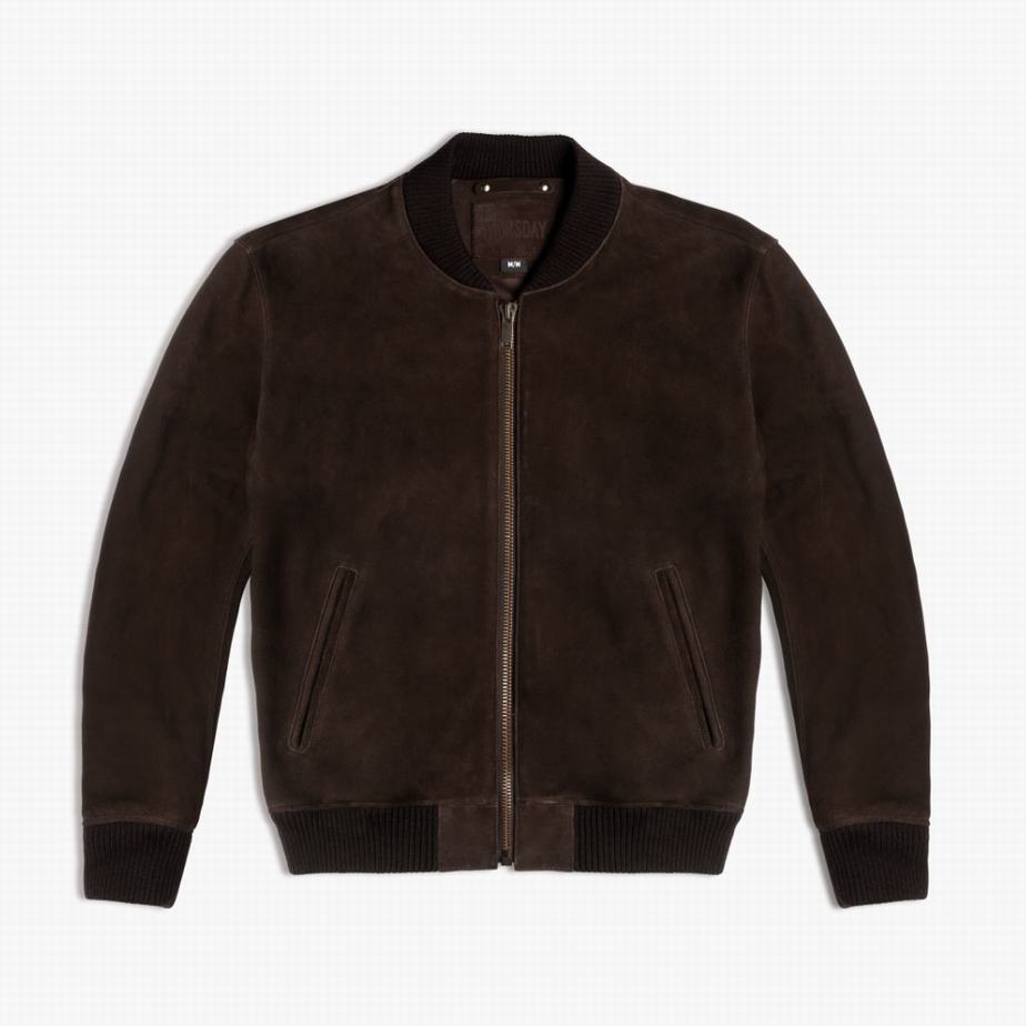 Thursday Boots Bomber Men Jackets Coffee | PIJ1952ZJ