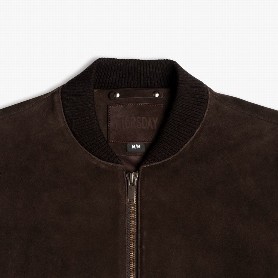 Thursday Boots Bomber Men Jackets Coffee | PIJ1952ZJ