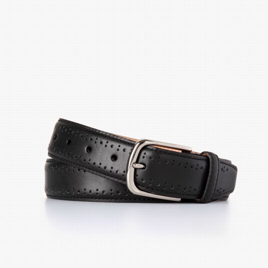 Thursday Boots Brogue Leather Men Belts Black | SWX731TH