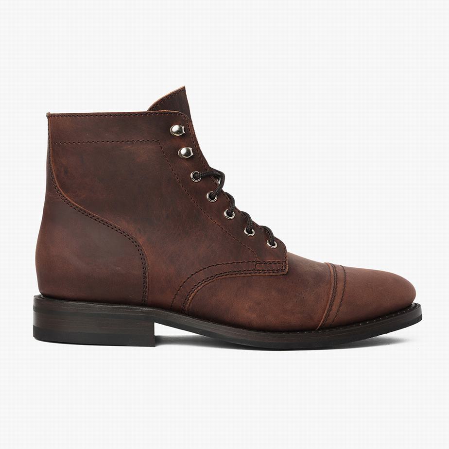 Thursday Boots Captain Men Lace Up Boots Chocolate | BUJ4972TN