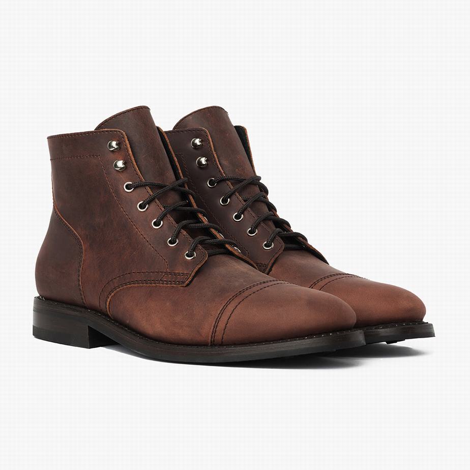 Thursday Boots Captain Men Lace Up Boots Chocolate | BUJ4972TN