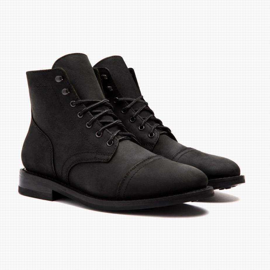 Thursday Boots Captain Men Lace Up Boots Black | QJU9093FB