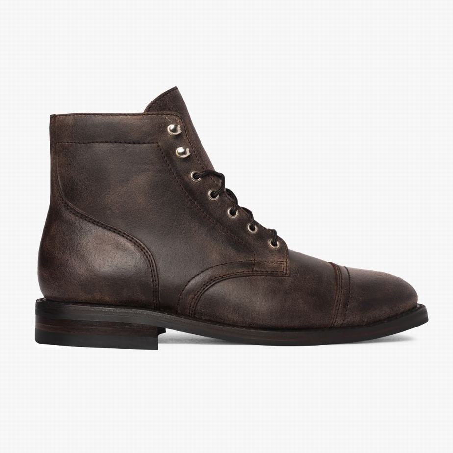 Thursday Boots Captain Men Lace Up Boots Coffee | ROH3028TO