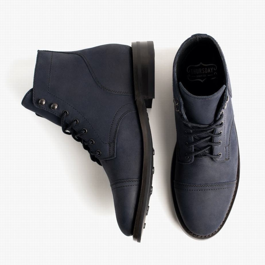 Thursday Boots Captain Men Lace Up Boots Navy | VNU686US