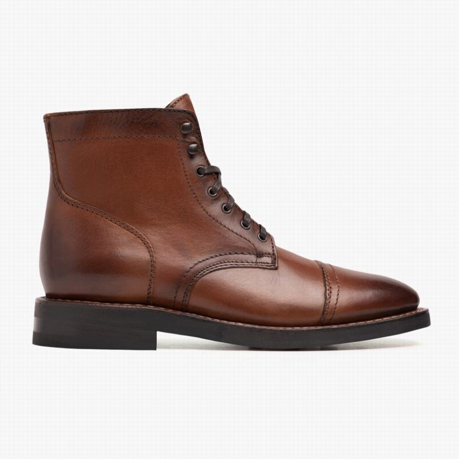 Thursday Boots Captain Men Lace Up Boots Brandy | DOZ6543UF