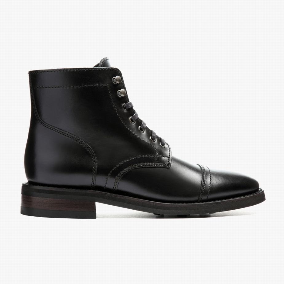 Thursday Boots Captain Men Lace Up Boots Black | PWD9144UT