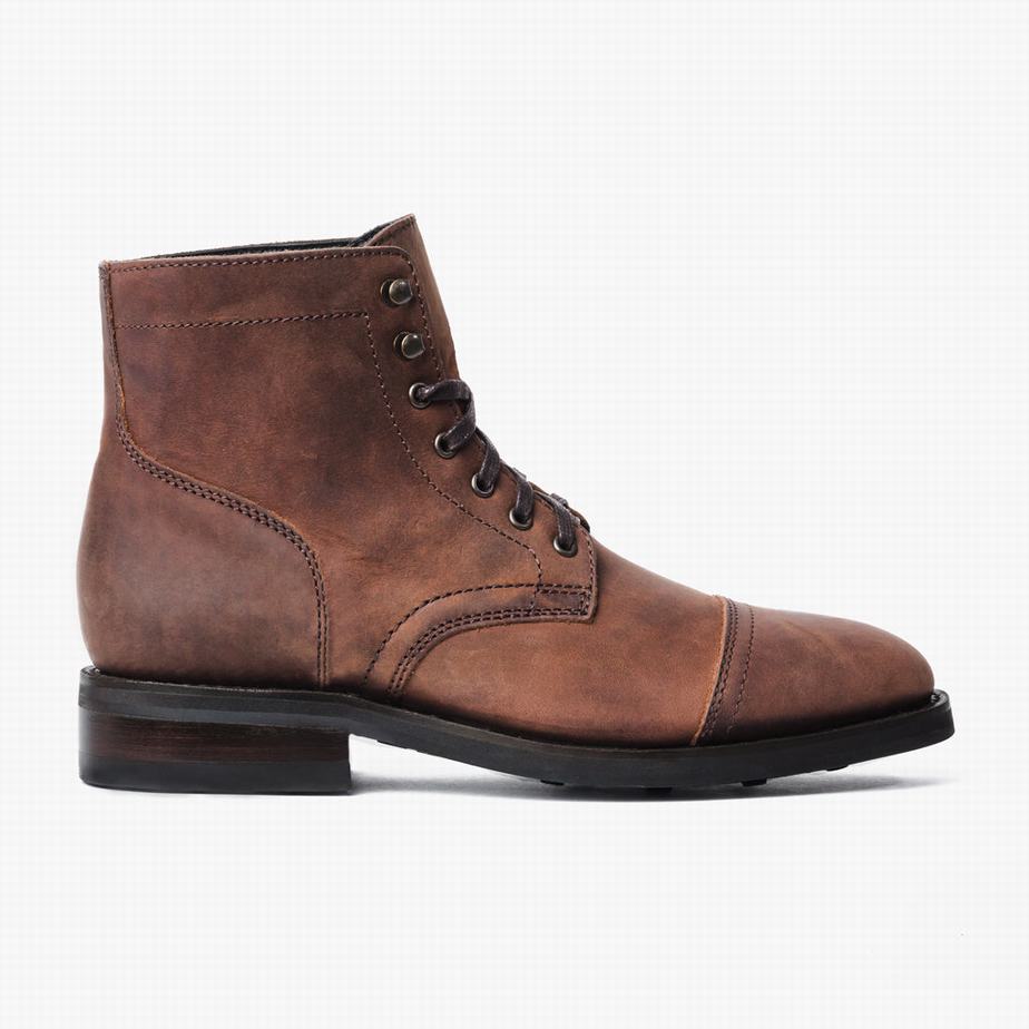 Thursday Boots Captain Men Lace Up Boots Chocolate | UCS4393PT