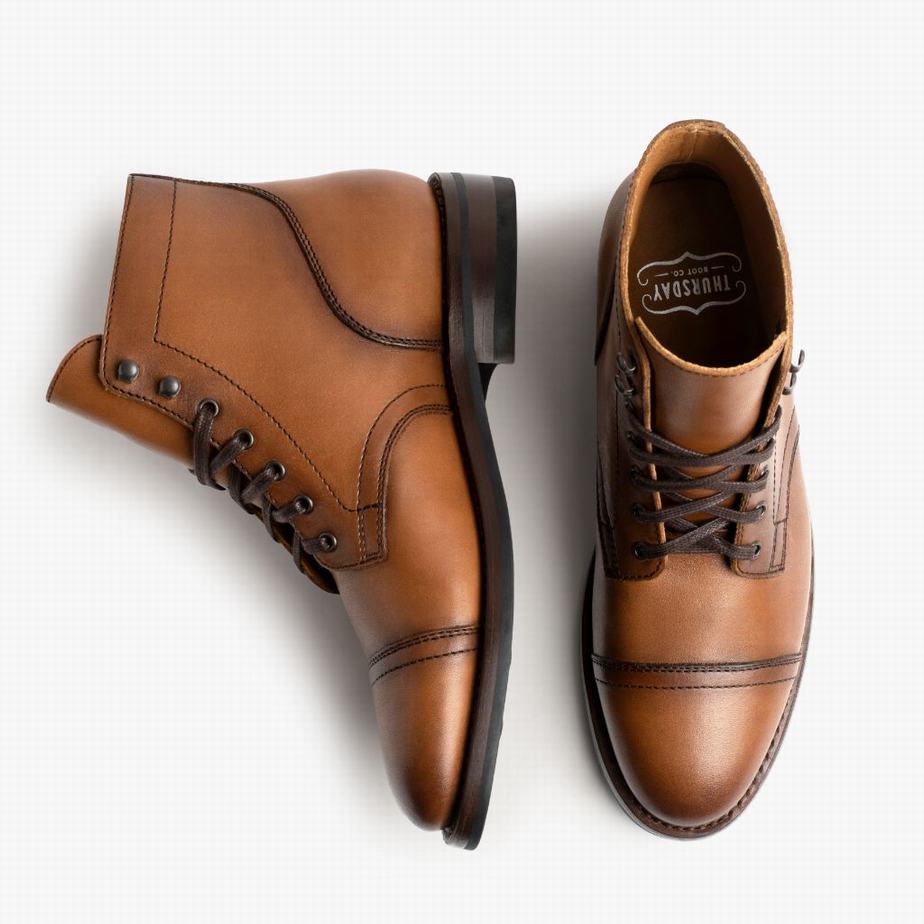 Thursday Boots Captain Men Lace Up Boots Toffee | CGN9990NY