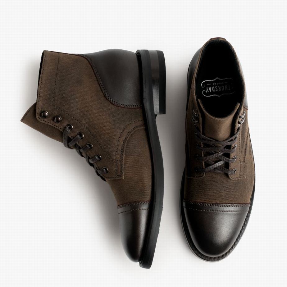 Thursday Boots Captain Men Lace Up Boots Coffee | YJC4544JA