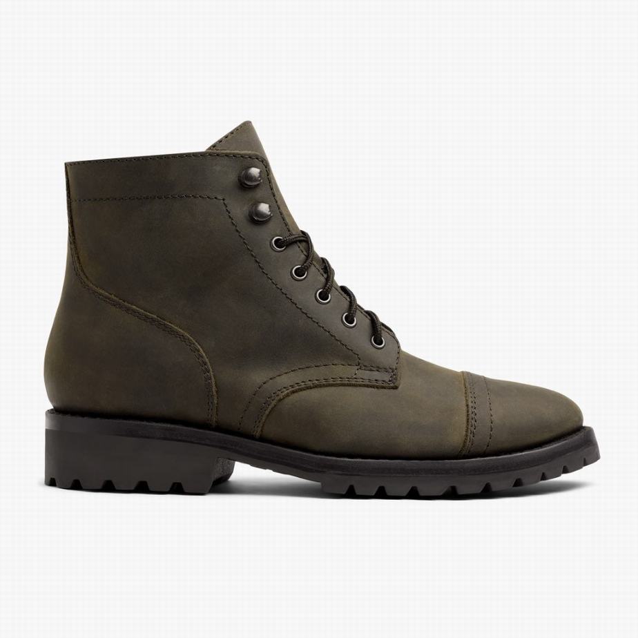 Thursday Boots Captain StormKing® Men Lace Up Boots Dark Olive | UER4898PP