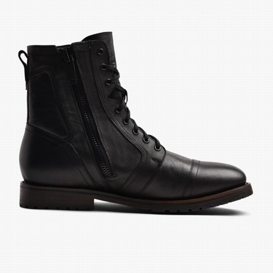 Thursday Boots Casa Moto Men Lace Up Boots Black | RPJ174OW