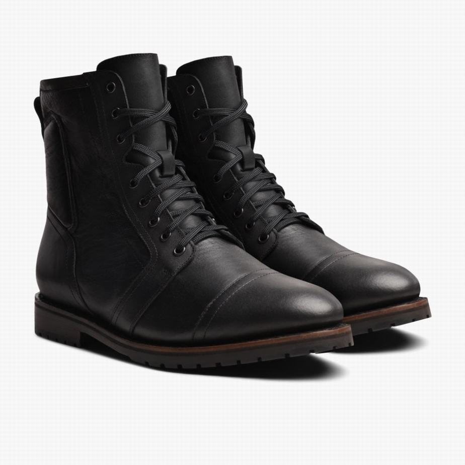 Thursday Boots Casa Moto Men Lace Up Boots Black | RPJ174OW