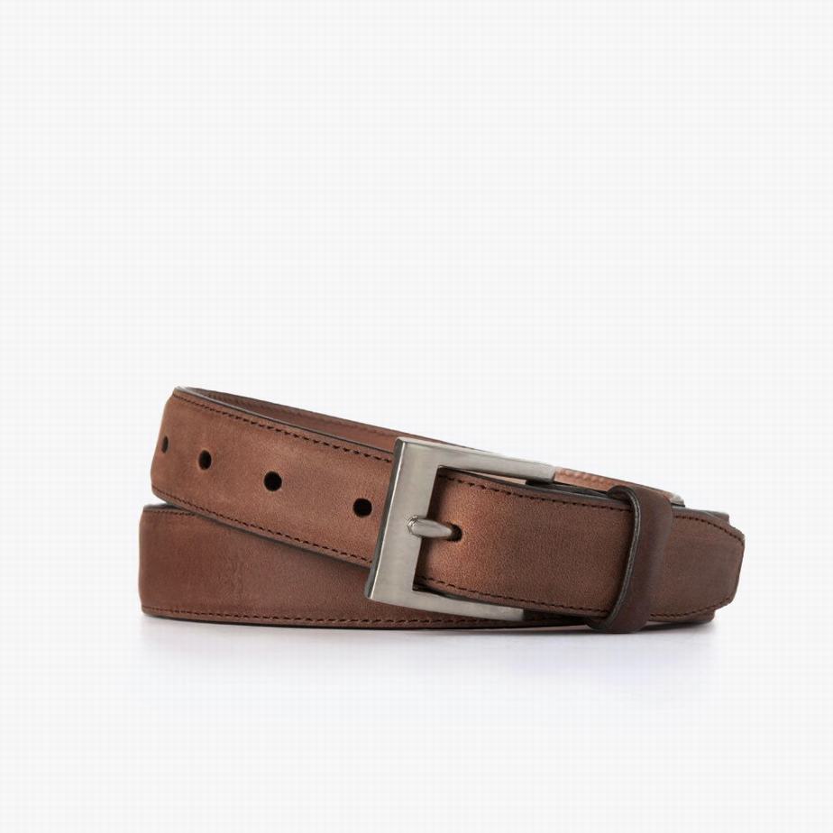 Thursday Boots Classic Leather Men Belts Chocolate | MUC5440EQ