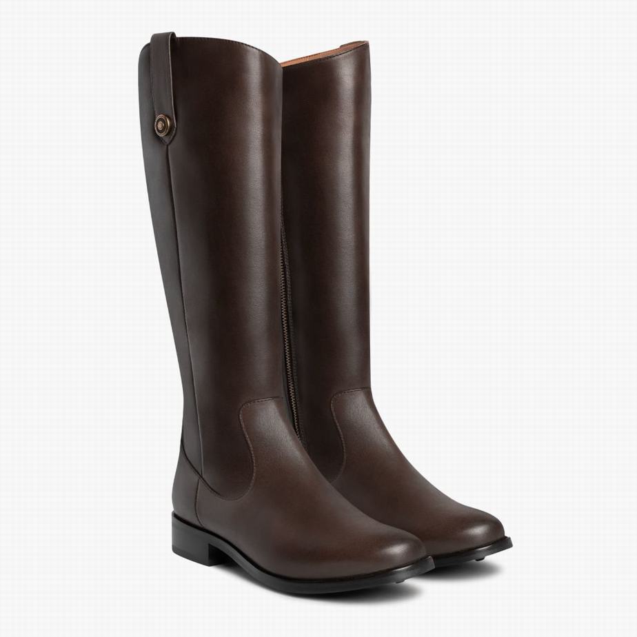 Thursday Boots Crown Women Riding Boots Dark Brown | WLS3787KA