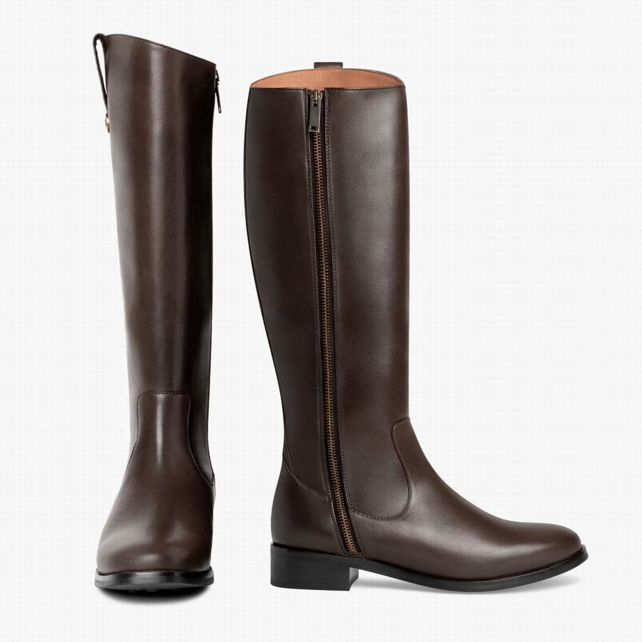 Thursday Boots Crown Women Riding Boots Dark Brown | WLS3787KA