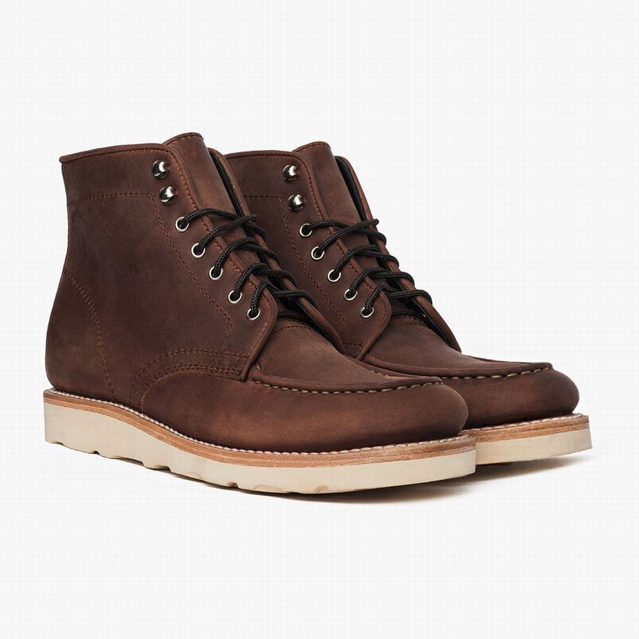 Thursday Boots Diplomat Men Lace Up Boots Chocolate | ZLA6051KX