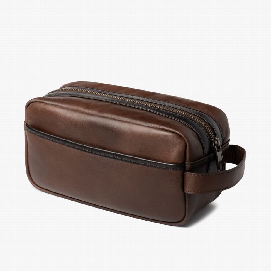 Thursday Boots Dopp Kit Men Toiletry Bags Chocolate | ELW2216SH