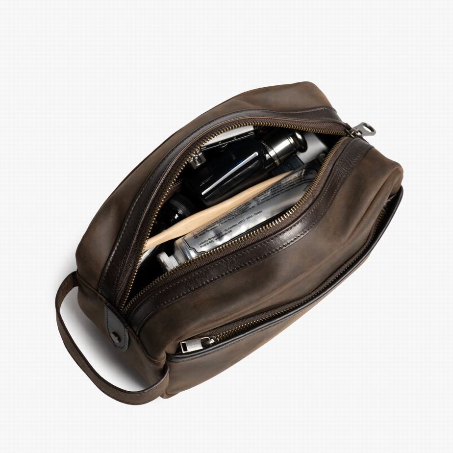 Thursday Boots Dopp Kit Men Toiletry Bags Brown | MOQ4516OY