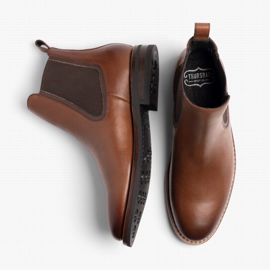 Thursday Boots Duke Men Chelsea Boots Brandy | YBG6282GI