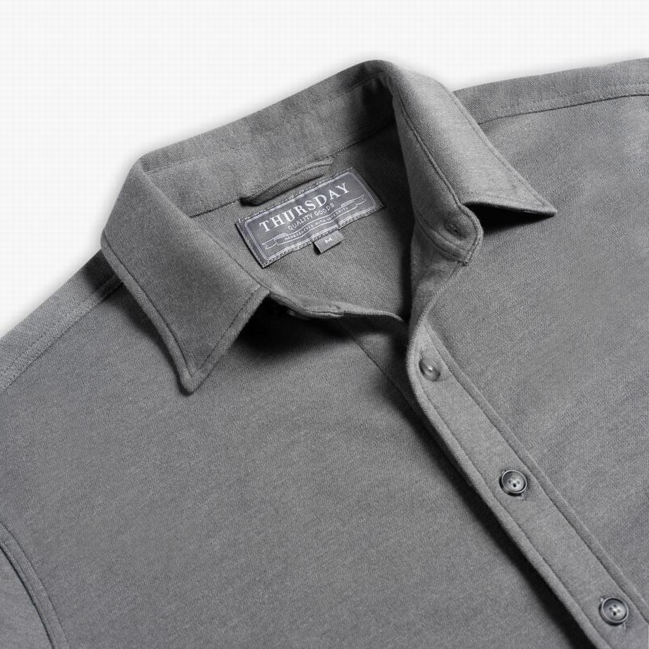 Thursday Boots Everyday Button-Down Men Shirts Grey | BZW625PQ