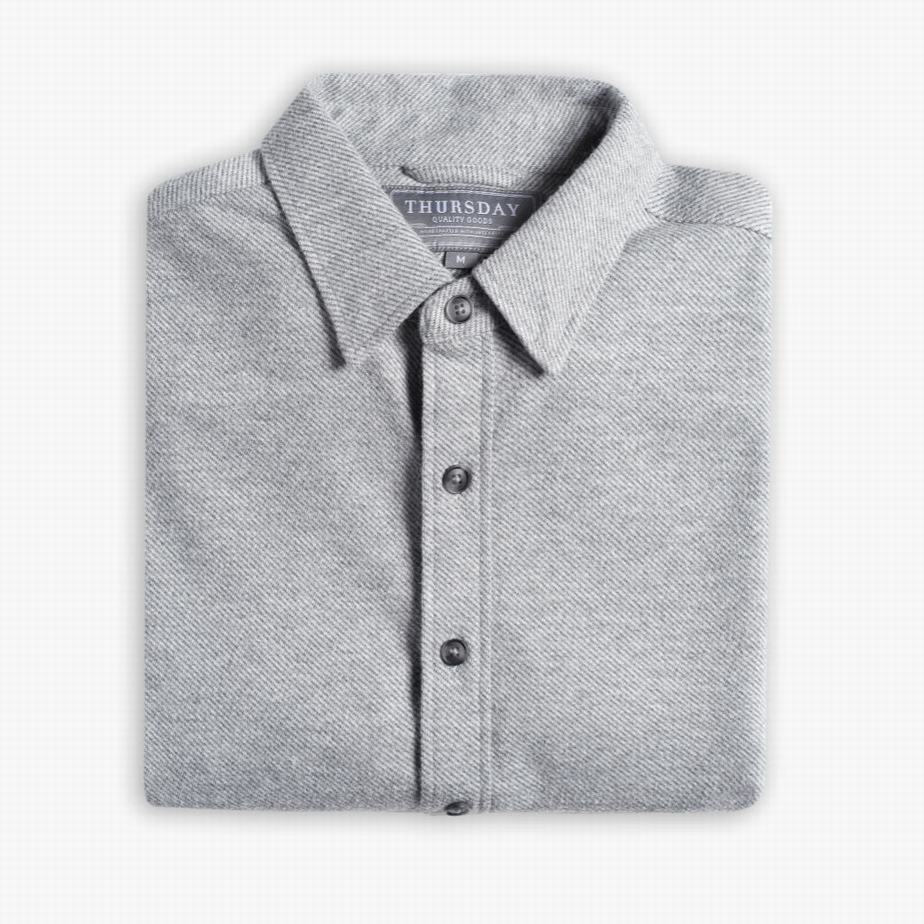 Thursday Boots Everyday Button-Down Men Shirts Light Grey | RMN9388OR