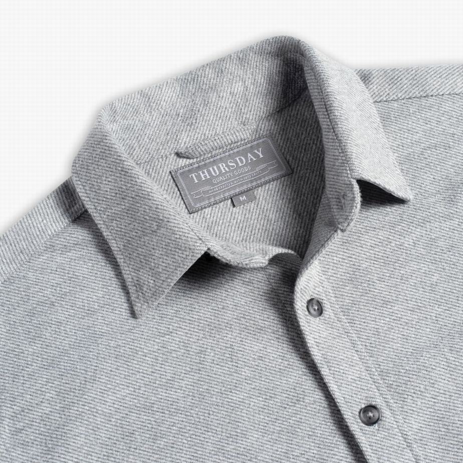 Thursday Boots Everyday Button-Down Men Shirts Light Grey | RMN9388OR