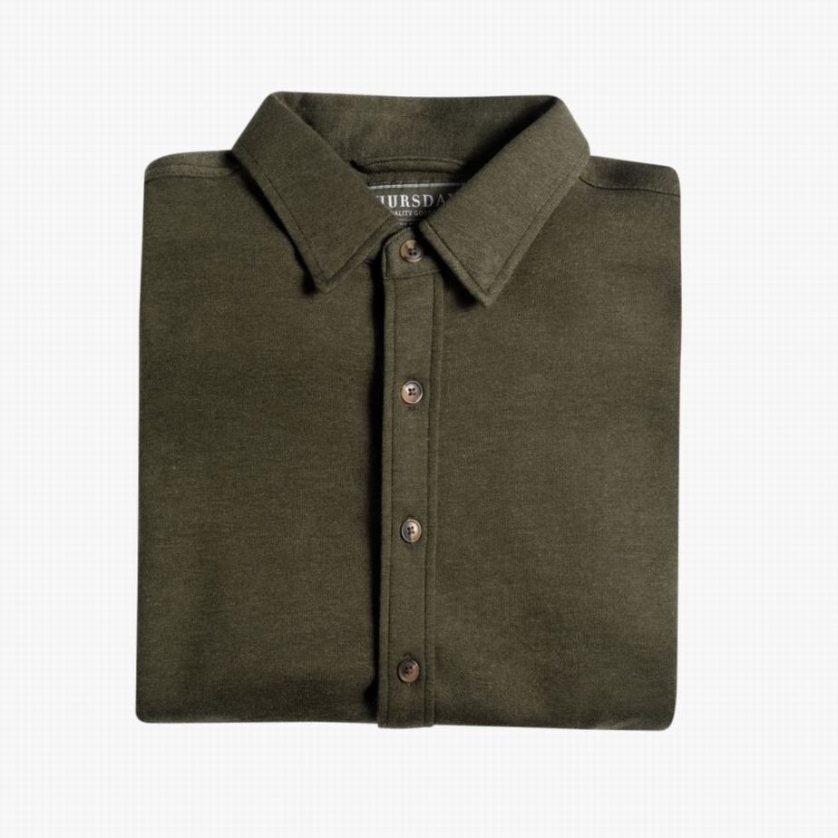 Thursday Boots Everyday Button-Down Men Shirts Olive | GRX6865LF