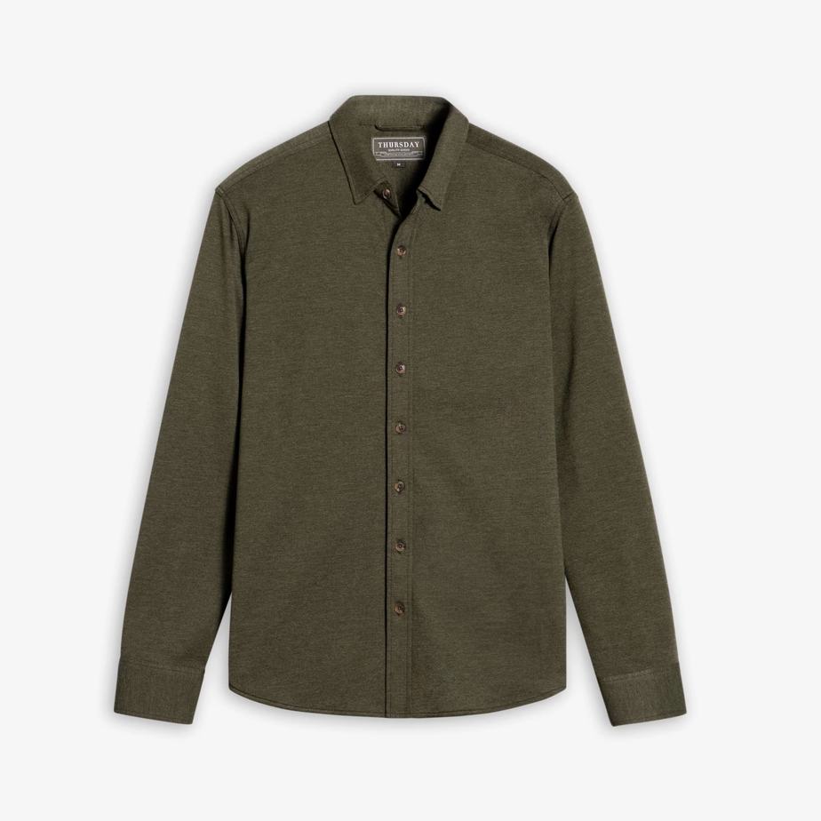 Thursday Boots Everyday Button-Down Men Shirts Olive | GRX6865LF