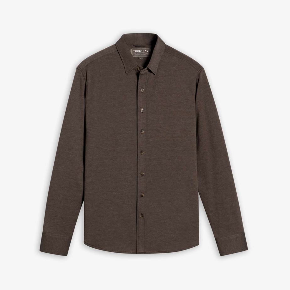 Thursday Boots Everyday Button-Down Men Shirts Brown | UXM791CR