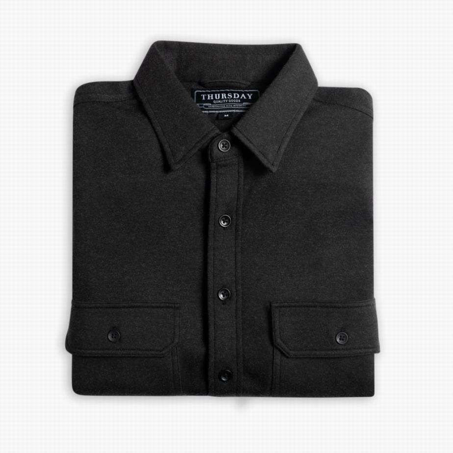 Thursday Boots Everyday Button-Down Men Shirts Black | ZZO2152MJ