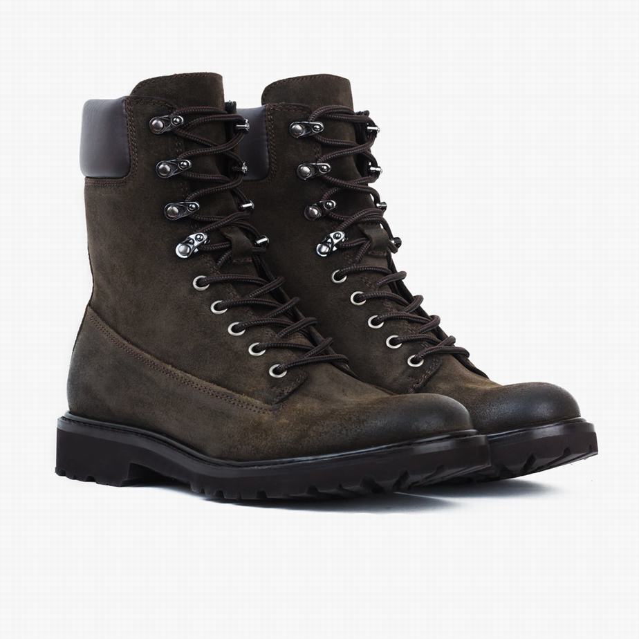 Thursday Boots Explorer Men Lace Up Boots Dark Olive | YJQ2964AA