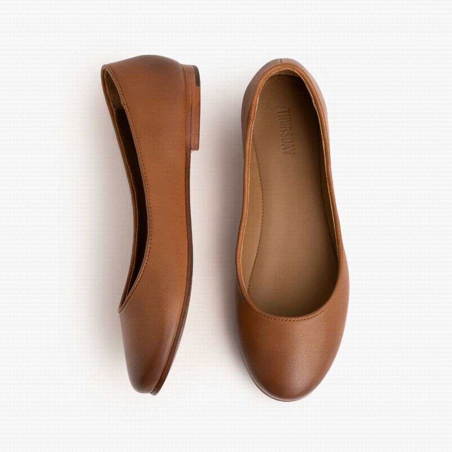 Thursday Boots Feliz Women Ballet Flats Toffee | TSW531YE